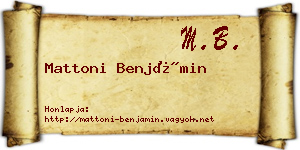 Mattoni Benjámin névjegykártya